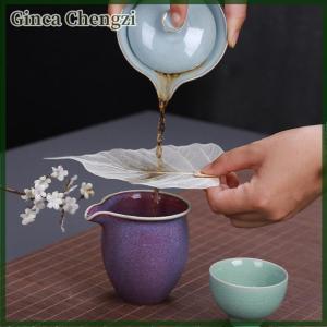Ginca ที่กรองใบชาอุปกรณ์เสริมสำหรับกรองใบชาแบบกังฟูรั่วรูปใบไม้