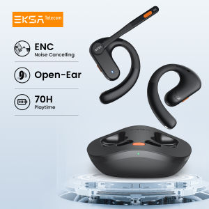EKSA S30 Open-Ear Wireless Headphones Air Conduction Bluetooth 5.3 Headset 4 Mic ENC 70H Playtime for Office/Meetings/Music