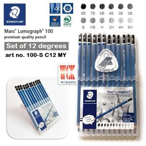 STAEDTLER MARS® LUMOGRAPH® 100 DRAWING PENCILS ( WIDE RANGE UP TO 20 DEGREES )
