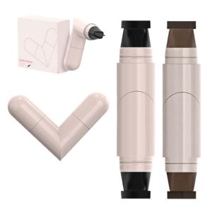 Rotating Waterproof Winged Eyeliner Stamp Pen 2026 New Foldable Gel Eyeliner Set for Perfect Wings Smudge Proof Quick Dry Liner for Beginners Easy Makeup Application (Black + Brown)