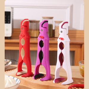 3-in-1 Anti-slip Anti-scalding Heat-insulating Clip Bowl Picker Multiangle Clamping Built-in Bottle Opener Thickened Silicone Electric Cooker Clip Food Clip