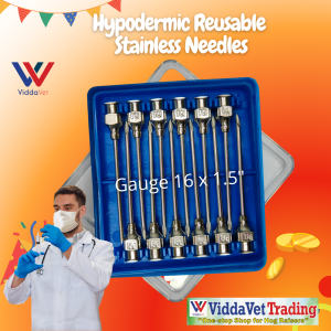 EliteVet 1 dozen Veterinary Needles Assorted Size stainless needle for syringe stainless needle for piglets stainless