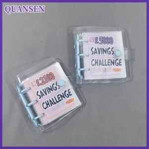QUANSEN £ บันทึกความท้าทายสมุดประหยัดเงิน1000สมุดโน้ตแบบพกพาขนาดเล็กช่วยประหยัดเงินสมุดโน้ตทรงหลวม