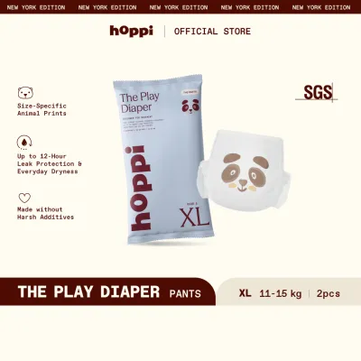 (Travel Pack) Hoppi Play Diaper Pants INSTANT ABSORPTION (M2/L2/XL2/XXL2) x 1 Pack