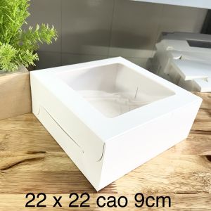 Hộp giấy trắng  đựng quà 22 x 22 cao 9cm combo 10 hộp