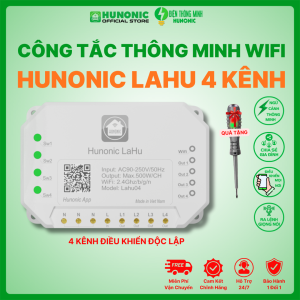 Công tắc Hunonic Lahu 4 kênh (500W/1 kênh)