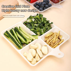 Preparation Plate 4 Girds Soy Sauce Dipping Seasoning Wall Mounted Hot Pot Flavor Plate Kitchen Utensils Storage Divided Dish Plate