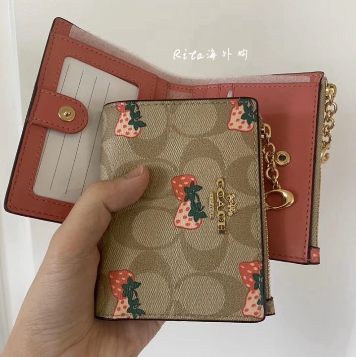 Coach strawberry discount card holder