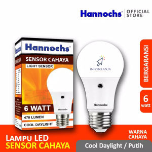 Lampu Bohlam LED 6 Watt Hannochs Light Sensor