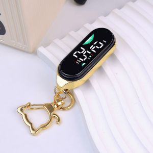 NEXTYOO Màn hình kỹ thuật số Đồng hồ treo điện tử Di động Đèn LED Đồng hồ bỏ túi phát sáng Sáng tạo Dụng cụ móc khóa Đồng hồ bỏ túi Trẻ em Người lớn