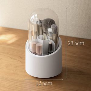 DXL Makeup Brush Storage Bucket Rotatable with Lid Cosmetic Storage Box Drying Brush Lipstick Storage Pen Holder