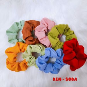 Combo 08 cái cột tóc Scrunchies vải đũi như hình