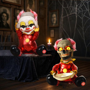 Face-changing Clown Doll Horror Halloween Decoration for Home Garden Yard Voice Control witch Haunted House Bar Decorative props2026