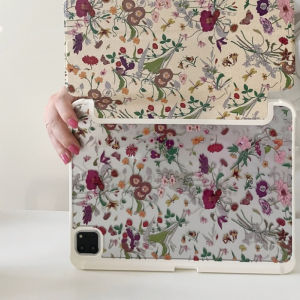 เคสไอแพด อะคริลิค Gen9 10.2 Air5 กำลังบาน ดอกไม้ Gen10 Pro11 เคสไอแพด 10.2 pro10.5 ใส่ปากกาได Air4 10.9 MINI6 air6 MINI 7 Gen11 Air7