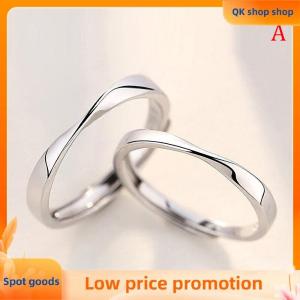 ✨QK shop✨ 1Pair Couple Ring Crystal Diamond Wedding Engagement Jewelry Adjustable Rings