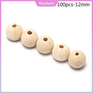 Heabety Vòng Gỗ Spacer Bead Tự Nhiên Không Sơn Bằng Gỗ Bóng Hạt DIY Craft Đồ Trang Sức