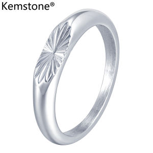 Kemstone Stainless Steel Full Polish Oval Ring for Women Fashion Jewelry Gift
