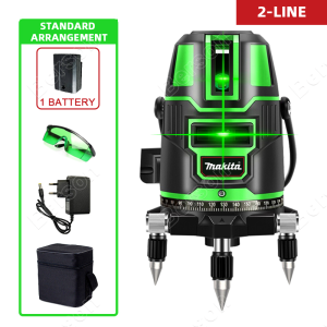 Makita 2/5 Line Laser Level Green Light Self-Leveling 360° Rotary Cross 3D Laser Level For Construction Auto Measurement Tool lazer leveling tools 1.0m laser level for construction