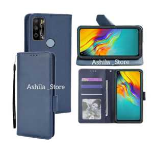Infinix Hot 9 Case Wallet Casing Dompet Flip Cover Leather Premium Sarung Buku HP Bisa Standing