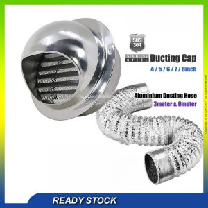 4" 5" 6" 7" 8" STAINLESS STEEL DUCTING CAP Hood Cooker Air Ventilation Exhaust without HOSE