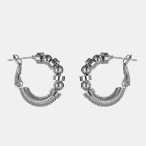 Stylish Metal Circular Earrings for Women Goth Girls In Europe and America With A Sense of Design Simple Jewelry Set For 2024