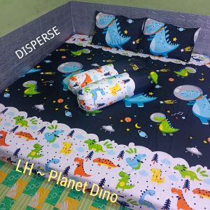 PROMO SPREI SPRAI HOMEMADE MOTIF PLANET DINO BAHAN HALUS READY UK 120 160 180 200