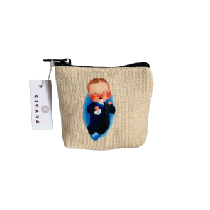 Pouch Dompet Koin Seleting Live Style Kanvas Dompet Serbaguna bisa untuk perhiasan /headset MOTIF  BABY (Amplop Lebaran)