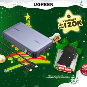 Bộ pin sạc dự phòng 25000mAh/20000mAh 145W/100W UGREEN | Cổng sạc nhanh USB-C | 3 cổng | Màn hình kỹ thuật số | Bảo hành 18 tháng 1 đổi 1 | 90597A 25188