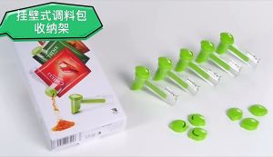10pcs Kitchen Seasoning Rack Perforation-Free Wall-Mounted Condiment Sealing Clip Rak penyimpanan perasa dapur