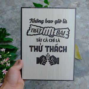 Tranh gỗ tạo động lực chữ không bao giờ là thất bại tất cả chỉ là thử thách