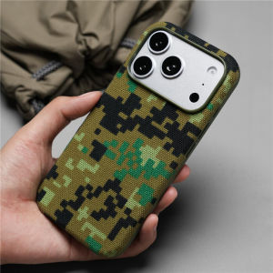 Trendy Camouflage Canvas Magnetic Case For iPhone 17Pro 16Pro 17Pro Max Matte Hit Color For Magsafe Hybrid Shockproof Back Cover