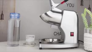 Heavy Duty Electric Ice Crusher Shaver High Power Fast Make Smooth Snow Cone For Business And Household