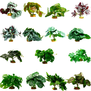 ถังปลาปลอมภูมิทัศน์พิพิธภัณฑ์สัตว์น้ำสำหรับการเพาะพันธุ์กุ้งอุปกรณ์ประดับภูมิทัศน์งานฝีมือใบไม้