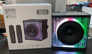 MUSICER SK-2062 Shocking Bass KARAOKE Wireless Bluetooth Transparent Speaker with RGB LED Light & Two Wireless Microphone