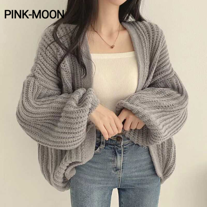 PM✿ Women's sweater knitted cardigan new Korean style loose long-sleeved  Sweater Coat Lazada PH