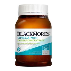 Blackmores Fish Oil Omega 3 Supplement Vitamin E Double Concentrate Odourless Original 400 Capsules