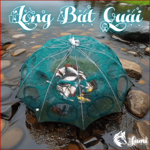 Lồng Bát Quái Bắt Cá Tôm Lồng Lục Quái Tự Bung Gấp Gọn Khung Thép Chống Gỉ Nhiều Cửa