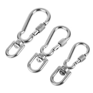 LEI Stainless Steel Swivel Snap Hooks Locking Dog Leash Buckle Quick Release Buckle Carabiner Clips For Dog Walking Camping