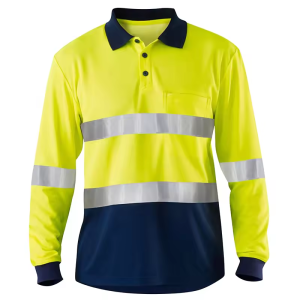 Hi Vis Polo Shirts Safety Workwear S-3XL Shirt Long Sleeve Quick-dry Construction Reflective Breathable Shirt for Men
