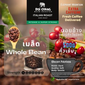 เมล็ดกาแฟสดคั่ว อิตตาเลียนโรส เอ็กซ์ตร้าคาเฟอีน Italian Roast -Extra Caffeine คั่วสด ทุกออเดอร์ Bean Roaster 500กรัม