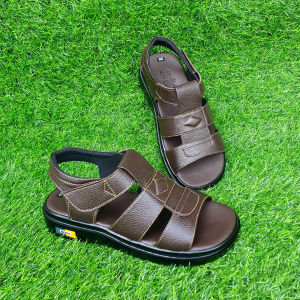 Sandal Nam Thời Trang Trường Hải Da Bò Cao Cấp 3.5cm Đế PU Nhẹ Màu Nâu Đen XDN0160