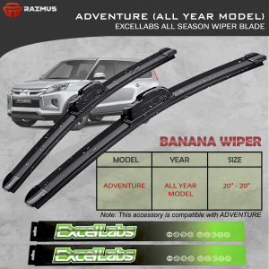 Mitsubishi ADVENTURE All Year Model (20" and 20") Excellent Front Wiper Blade All Season BANANA TYPE RUBBER