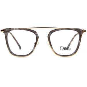 Dilicn  Rectangle Style Acetate Metal Eye Glasses Frames Vintage Eyeglasses Frames for Men 1015
