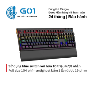 Bàn phím cơ gaming fullsize có dây DEIOG M105 kèm kê tay nhiều hiệu ứng led đặc sắc