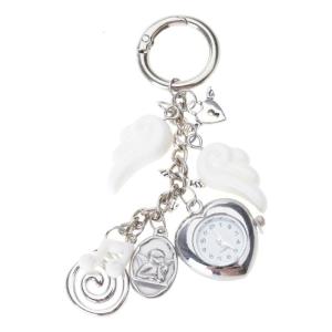 Pocket Watch Angel Wing Keychain Stylish Alloy Bag Charm Decorative Ornament For Backpacks Purses