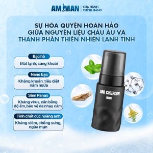 Bọt vệ sinh nam AM-MAN AM CHERISH 120ml kháng khuẩn hương nước hoa cao cấp dung dịch vệ sinh cho nam giới dạng bọt tiện lợi - Hàng chính hãng