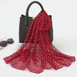 KANNERT Trong suốt Khăn quàng cổ in họa tiết chấm bi Thoáng khí Vải voan mỏng Khăn choàng chống nắng Thời trang Nhẹ Khăn lụa Long Beach Mùa hè
