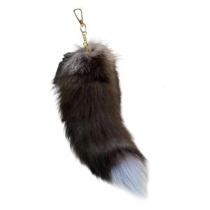 Extra Long Faux Keyring Ornament Animal Tail Keychain Plush Animal Tail Charm Pendant for Bags Wallets Keys