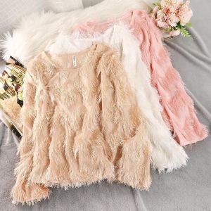 Korean Style Fringed Long-sleeved Pullover Bottoming Shirt
