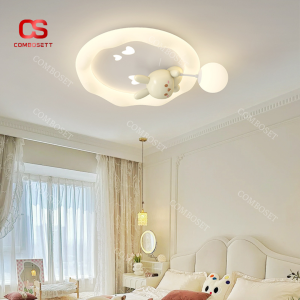 Đèn Ốp Trần Hình Tròn Chú Mèo Đèn Trần Phòng Ngủ Cho Bé 3 Chế Độ Màu